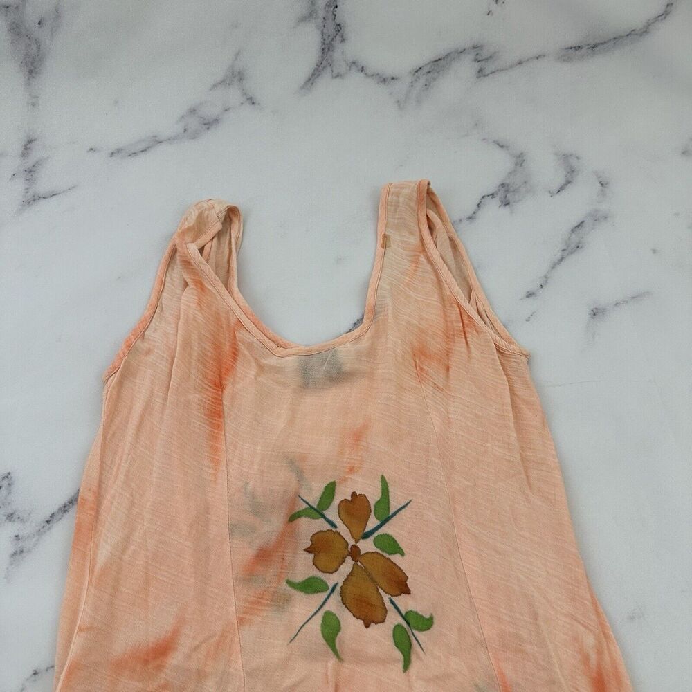 AT Moda Estate Womens Vintage 90s Slip Maxi Dress Size M Peach Orange Floral - Picture 8 of 10